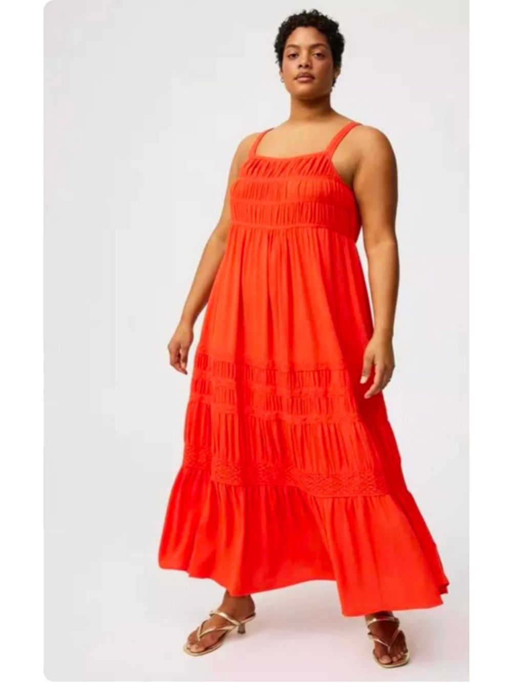 Square neck lace inset maxi Torrid dress